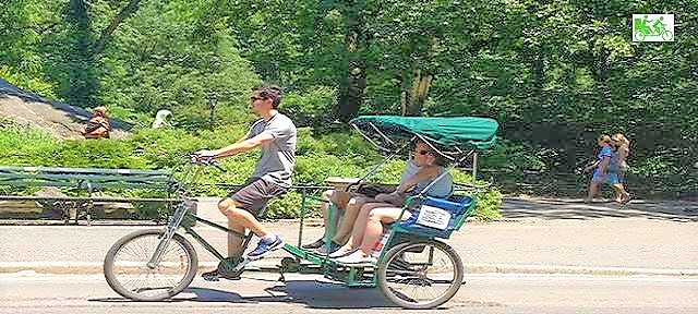 Pedicab Rickshaw guide at work - Central Park Tours