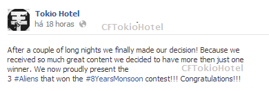 Facebook Oficial dos Tokio Hotel