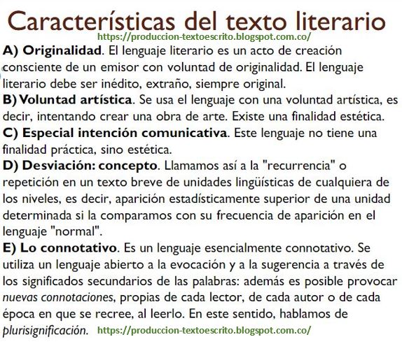 Definicin Y Caractersticas Del Texto Literario