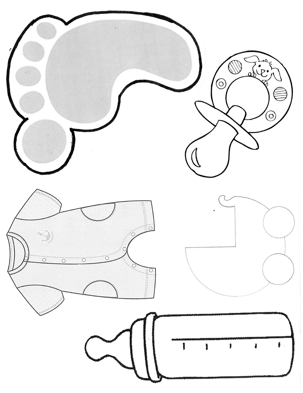 Moldes de Baby Shower para imprimir / Patrones Baby Shower Para Imprimir | Vivir Sanamente
