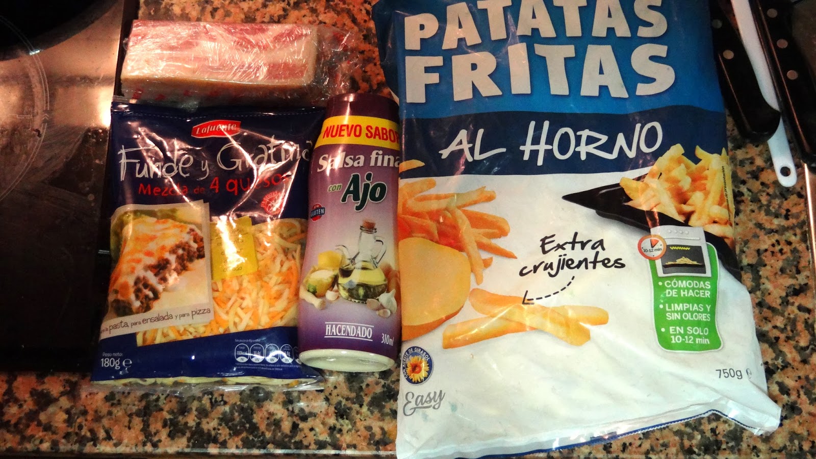 La maison du chef Paco Bacon Cheese fries (Fosters Hollywood Receta