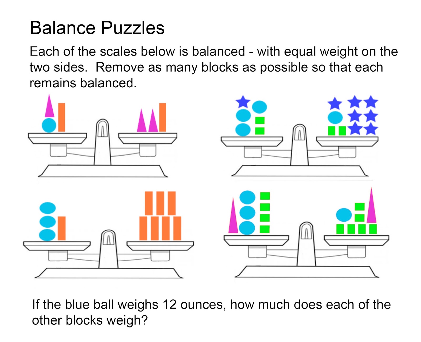 1001 Math Problems : Balance Puzzles