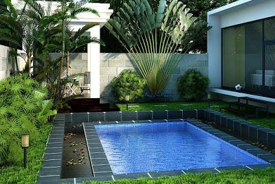 80 contoh kolam renang minimalis belakang rumah terindah