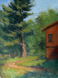 plein air painting indiana workshop oil tree barn painter field 12x9 johnson