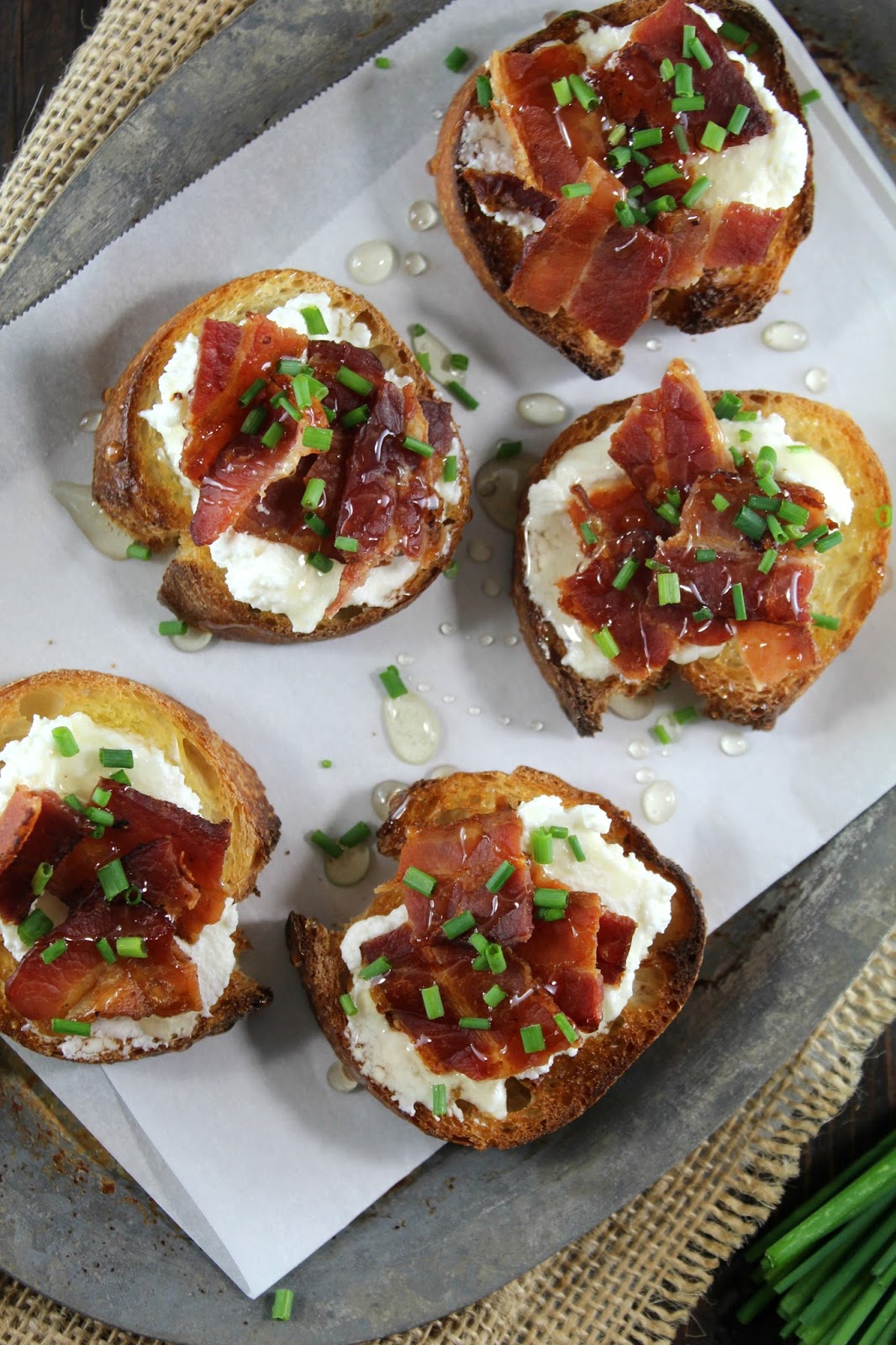 Authentic Suburban Gourmet Bacon, Ricotta & Honey Crostini Friday