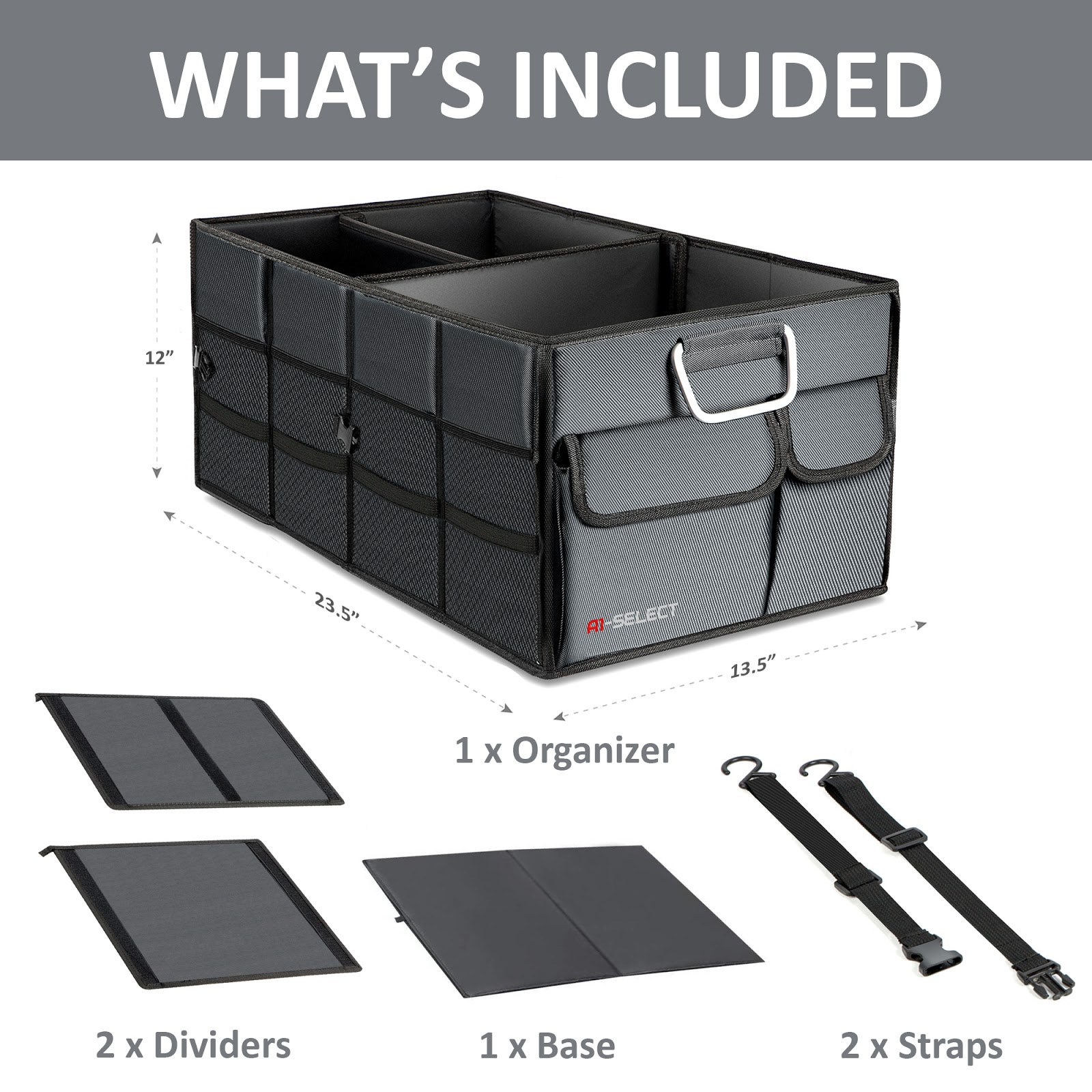 Car Trunk Organizer (Grey)
