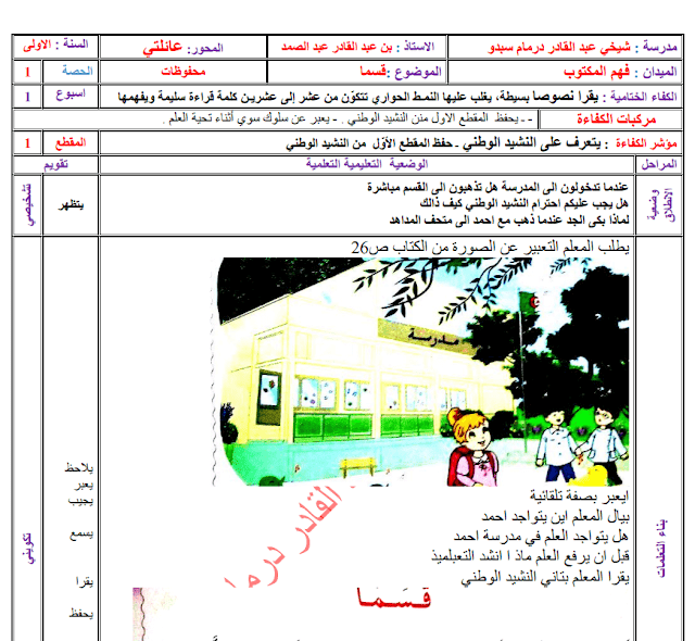 جميع مذكرات المحفوظات السنة أولى إبتدائي جميع مذكرات المحفوظات السنة أولى إبتدائي