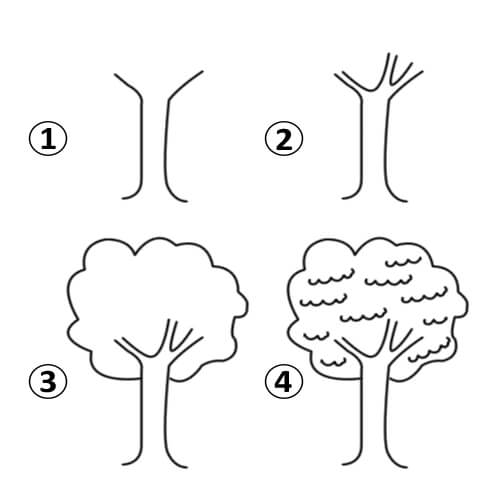 كيفية رسم شجرة خطوة بخطوة