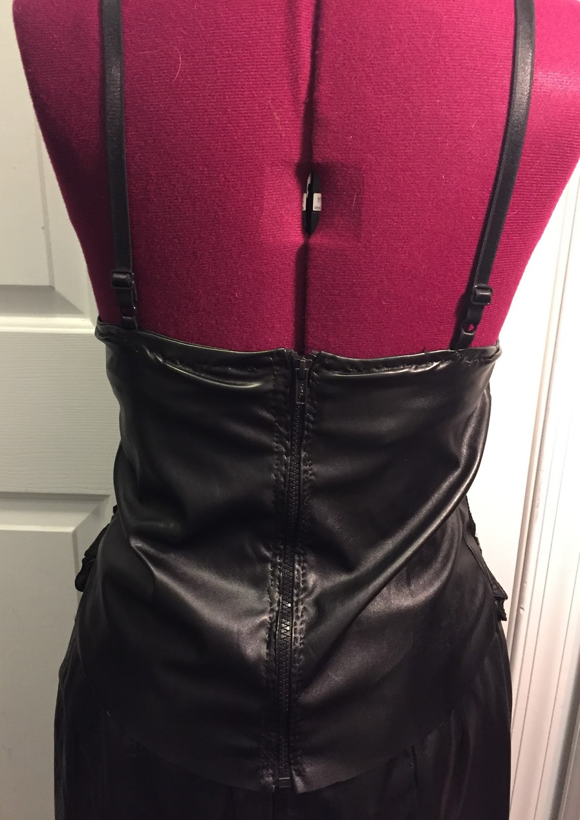 Black Lace and Vegan Leather Lingerie Inspired Refashion