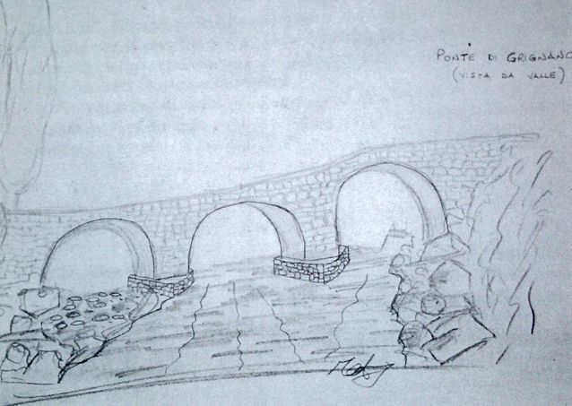 Mediaeval bridge in Chianti - reconstruction