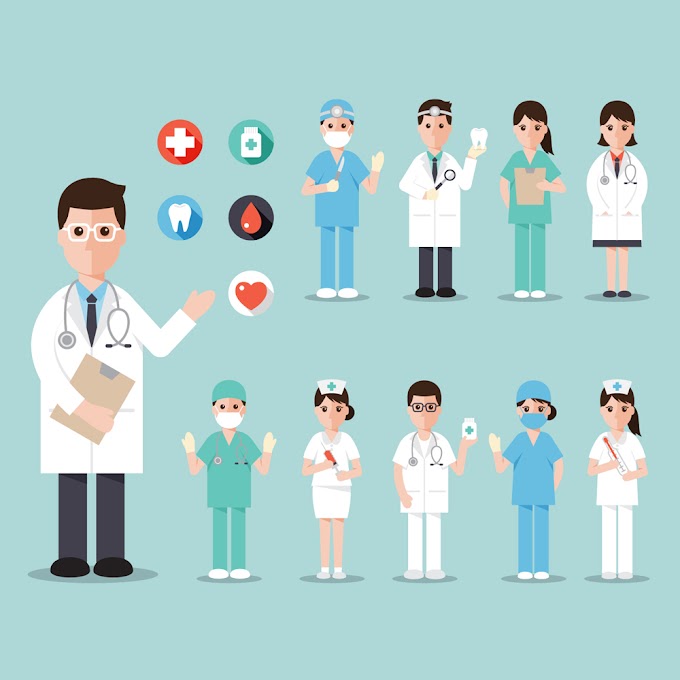 10 creative medical staff design free vector material