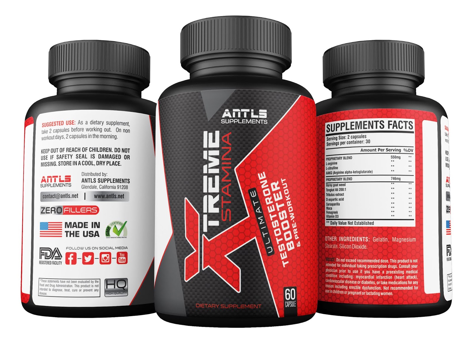 Xtreme Stamina Testosterone Booster+PreWorkoutNitric Oxide