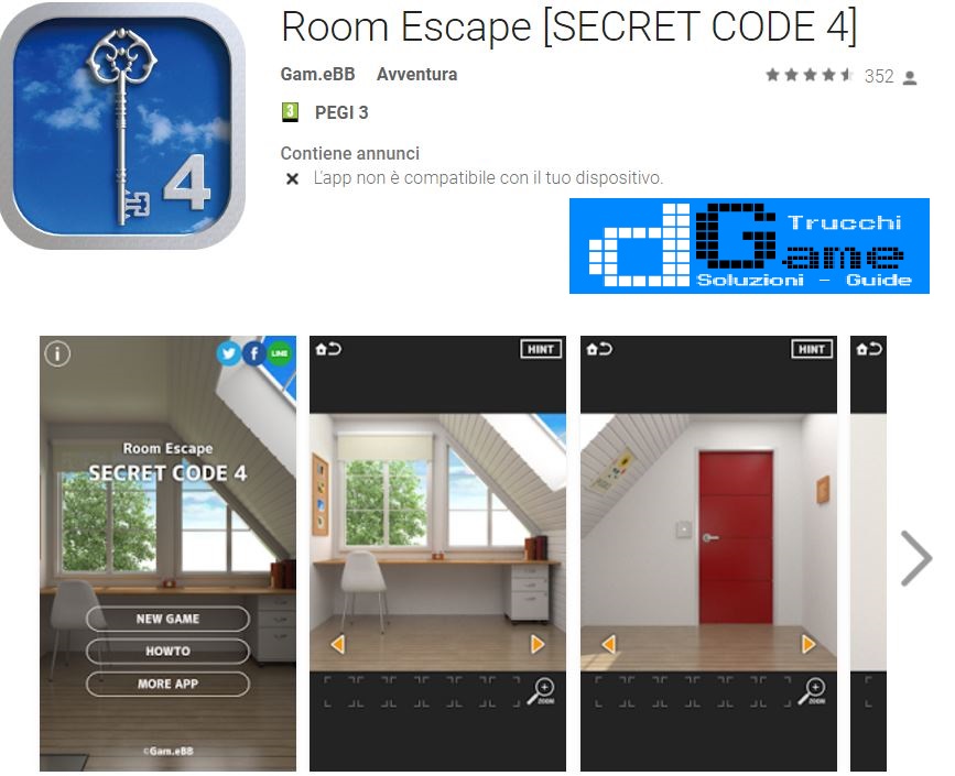 Soluzioni Room Escape Secret Code 4 livello unico | Trucchi e Walkthrough level