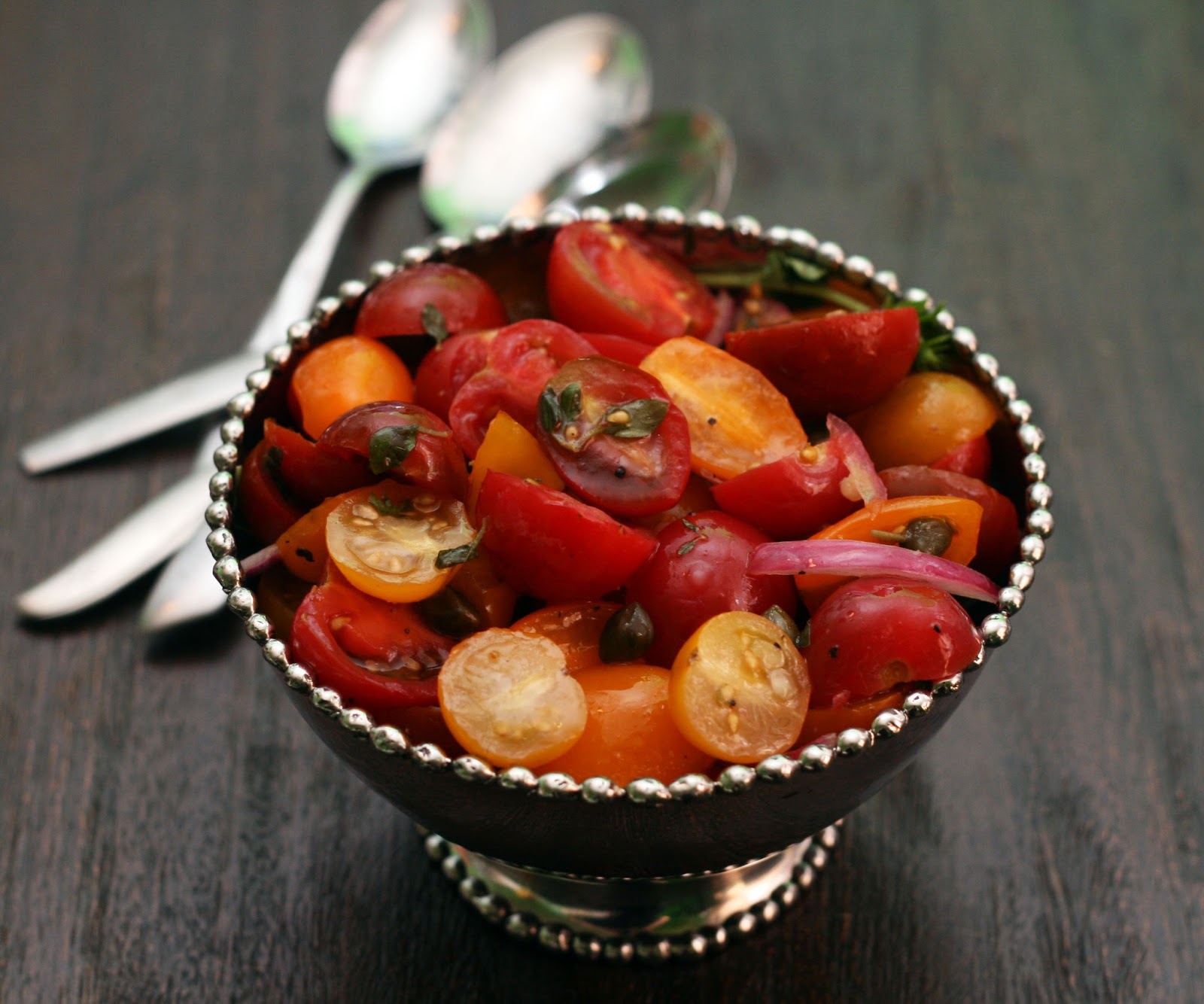 Coconut Lime Marinated Cherry Tomatoes With Capers And Basil coconut-lime-marinated-cherry-tomatoes-with-capers-and-basil