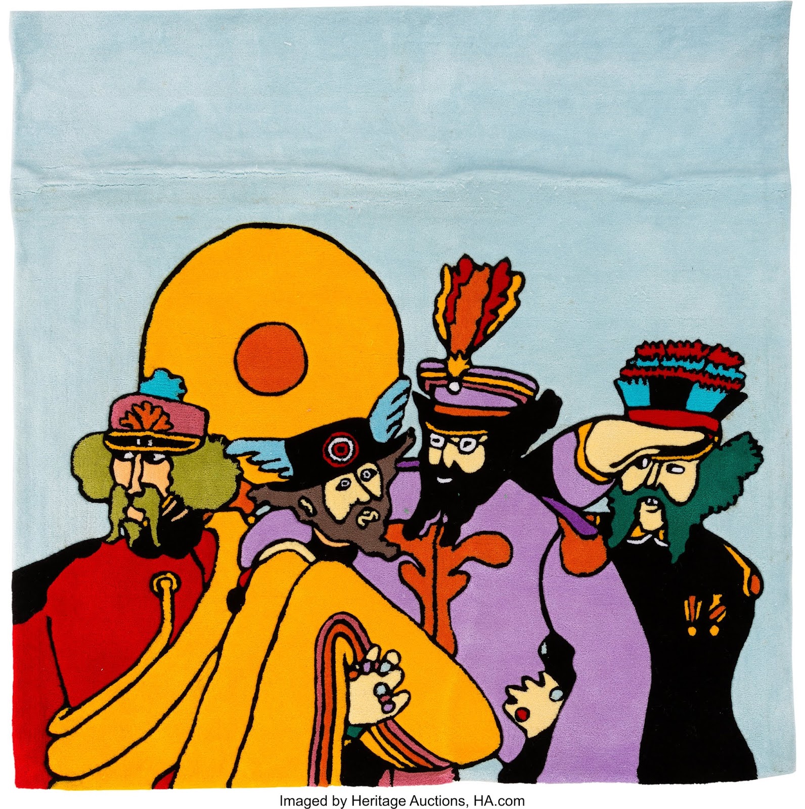 Vintage Beatles "Yellow Submarine" decorative rugs