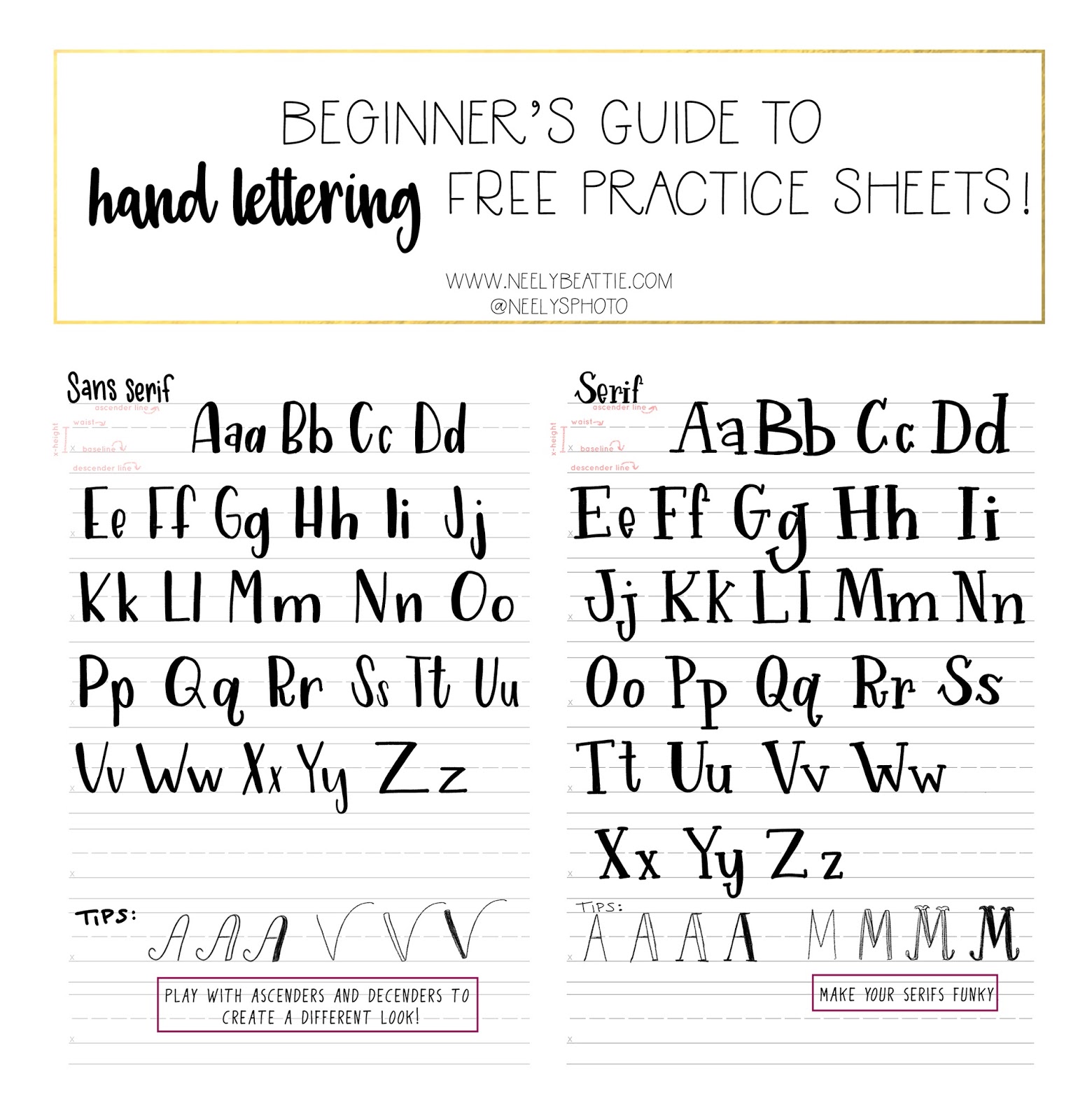Beginners Guide to Hand Lettering! And a FREEBIE! neely beattie