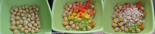 Step 1 - Chickpeas Capsicum Salad Recipe | Bell Pepper Channa Salad