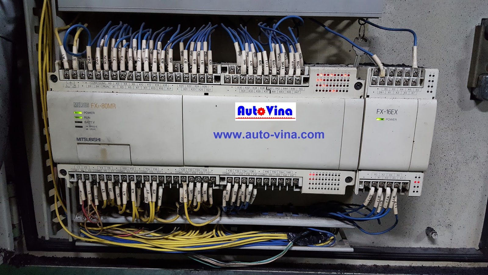 PLC Mitsubishi FX1-80MR và Module 16 ngõ vào FX-16EX Sửa chữa máy tự động dùng PLC Mitsubishi FX1-80MR và Module 16 ngõ vào FX-16EX