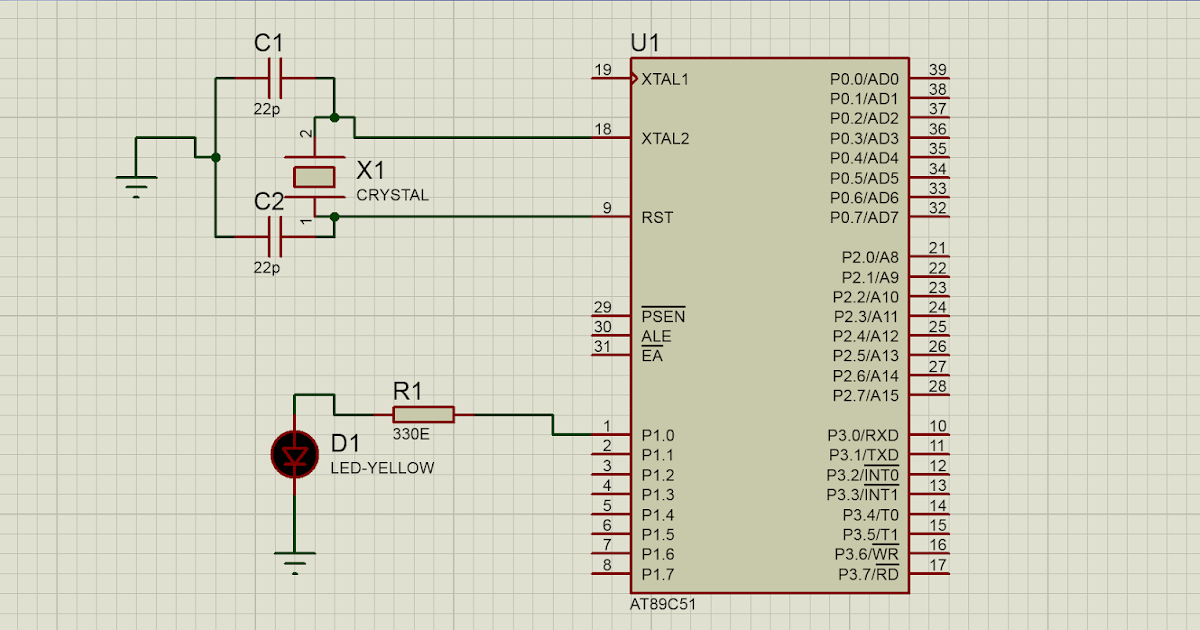 Tech Zone 8051 LED Blink With Simulation