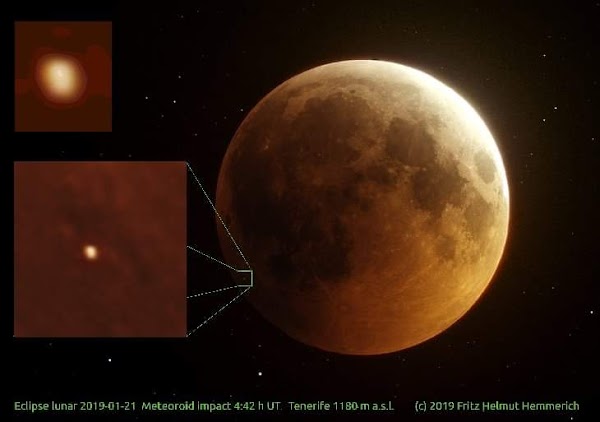 FOTOS: meteorito impacta la luna durante el eclipse lunar. FOTOS: meteorito impacta la luna durante el eclipse lunar.
