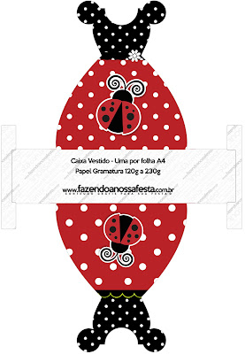 Ladybug Party Free Printable Dress Box.