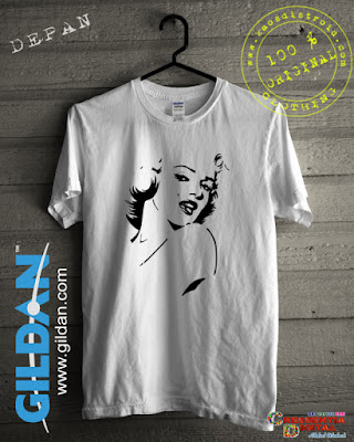 Baju Kaos Distro Seluet Marilyn Monroe Warna Putih