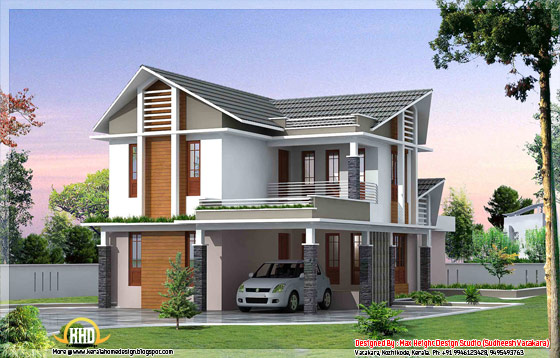 Beautiful Kerala style house elevation 4