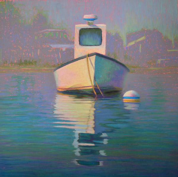 Pastel Painting Morning Boat Reflection Ptown Harbor Painting by Poucher