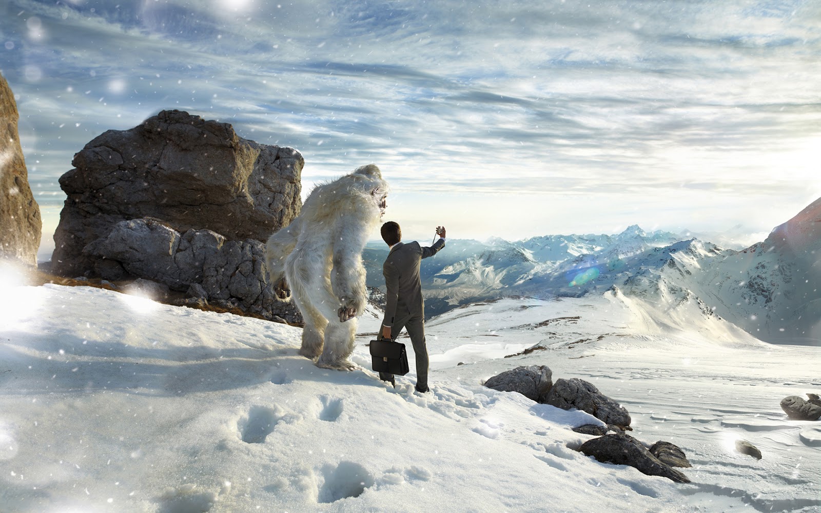 yeti, śmieszne tapety, góry, zima, śnieg, fajne