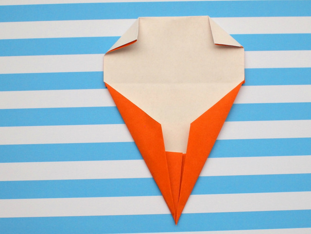 how to fold an origami ice cream cone- great kids craft