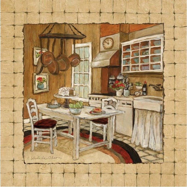 Кантри арт. Картины на кухню. Кухня в стиле ретро. Кухня иллюстрация. Уютные картины для кухни.