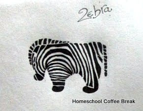 Zebras on the Virtual Refrigerator, an art link-up hosted by Homeschool Coffee Break @ kympossibleblog.blogspot.com