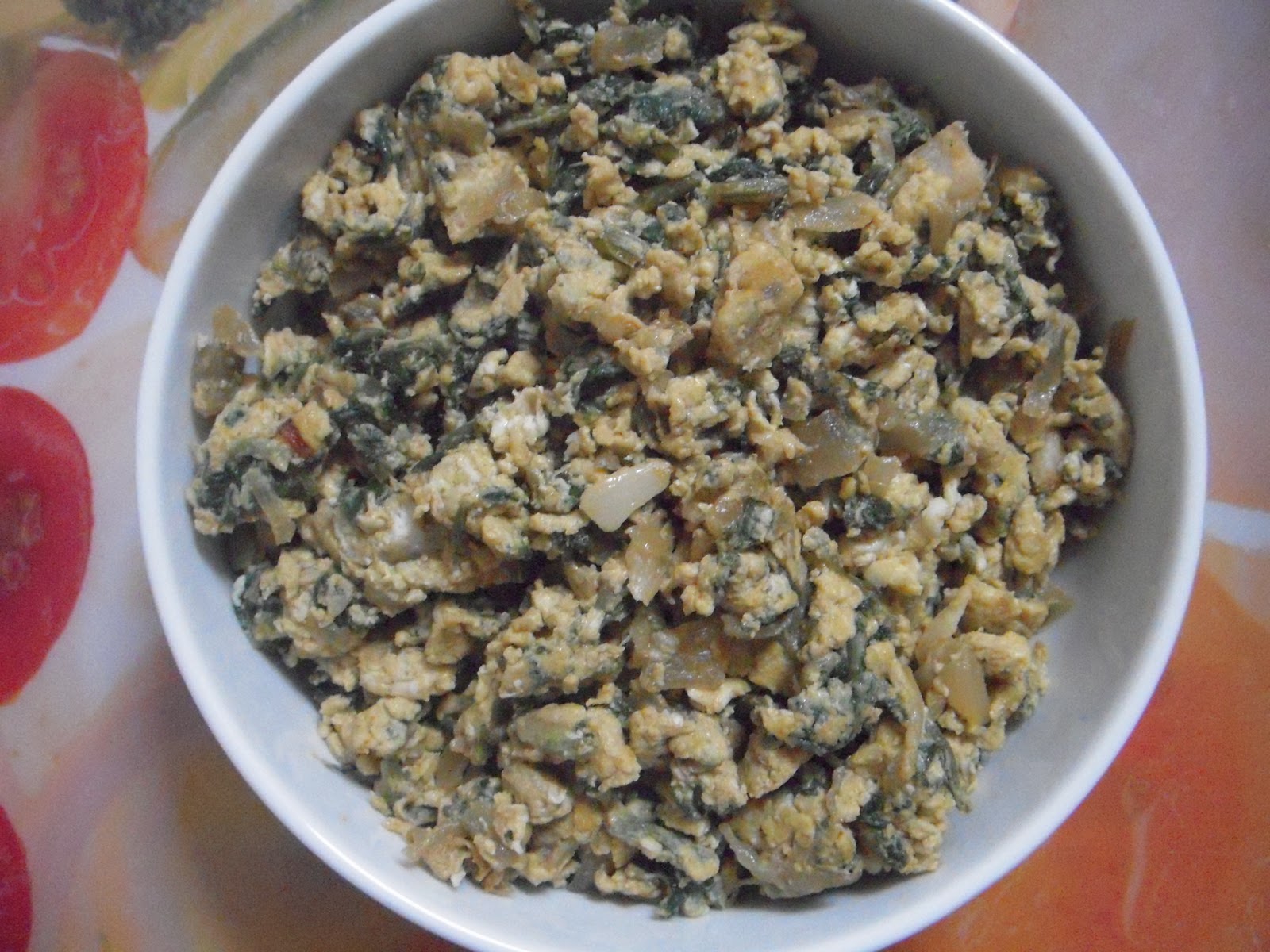 MY EXPERIMENTS WITH FOOD Spinach Egg Fry