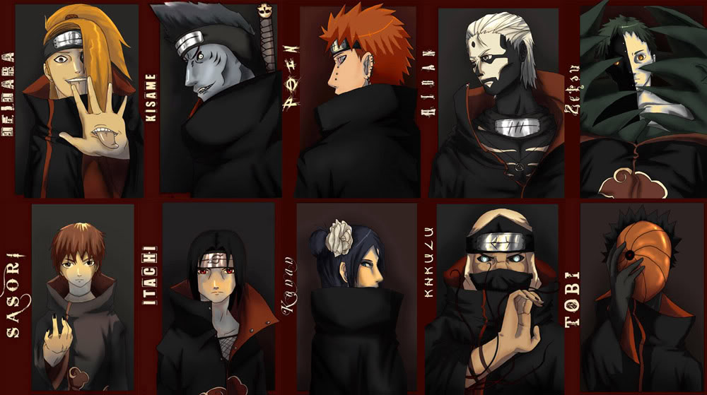 Naruto Shippuden Clan Akatsuki Nama Organisasi Serial Kumpulan Ninja Tingkat