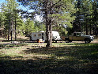 Boondocking off of a forest road in Arizona