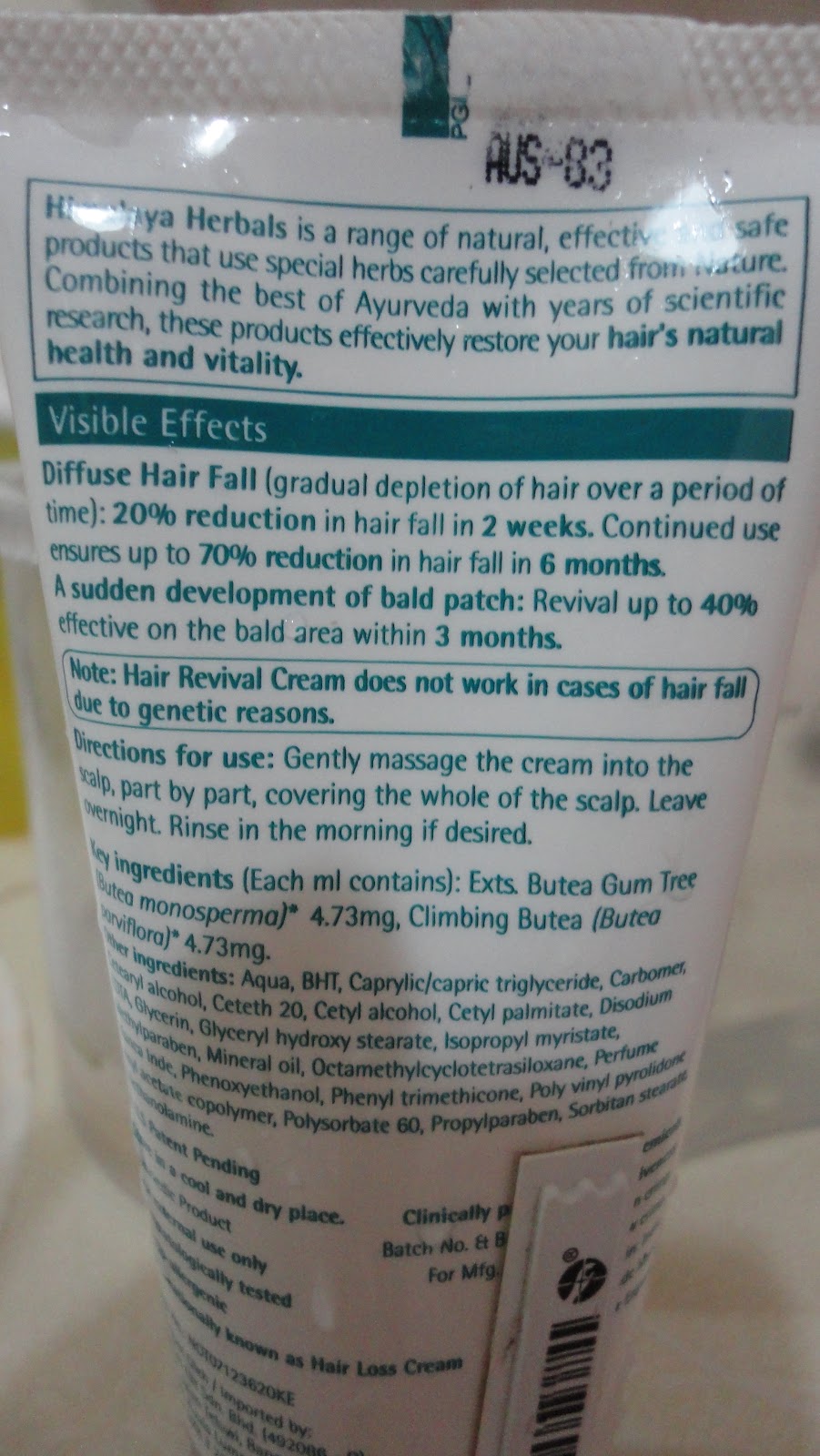 Beauty Anti Aging Reviews HIMALAYA HAIR REVIVAL CREAM REVIEW