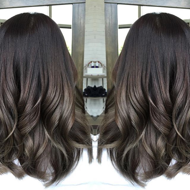 Caramel Balayage On Dark Hair