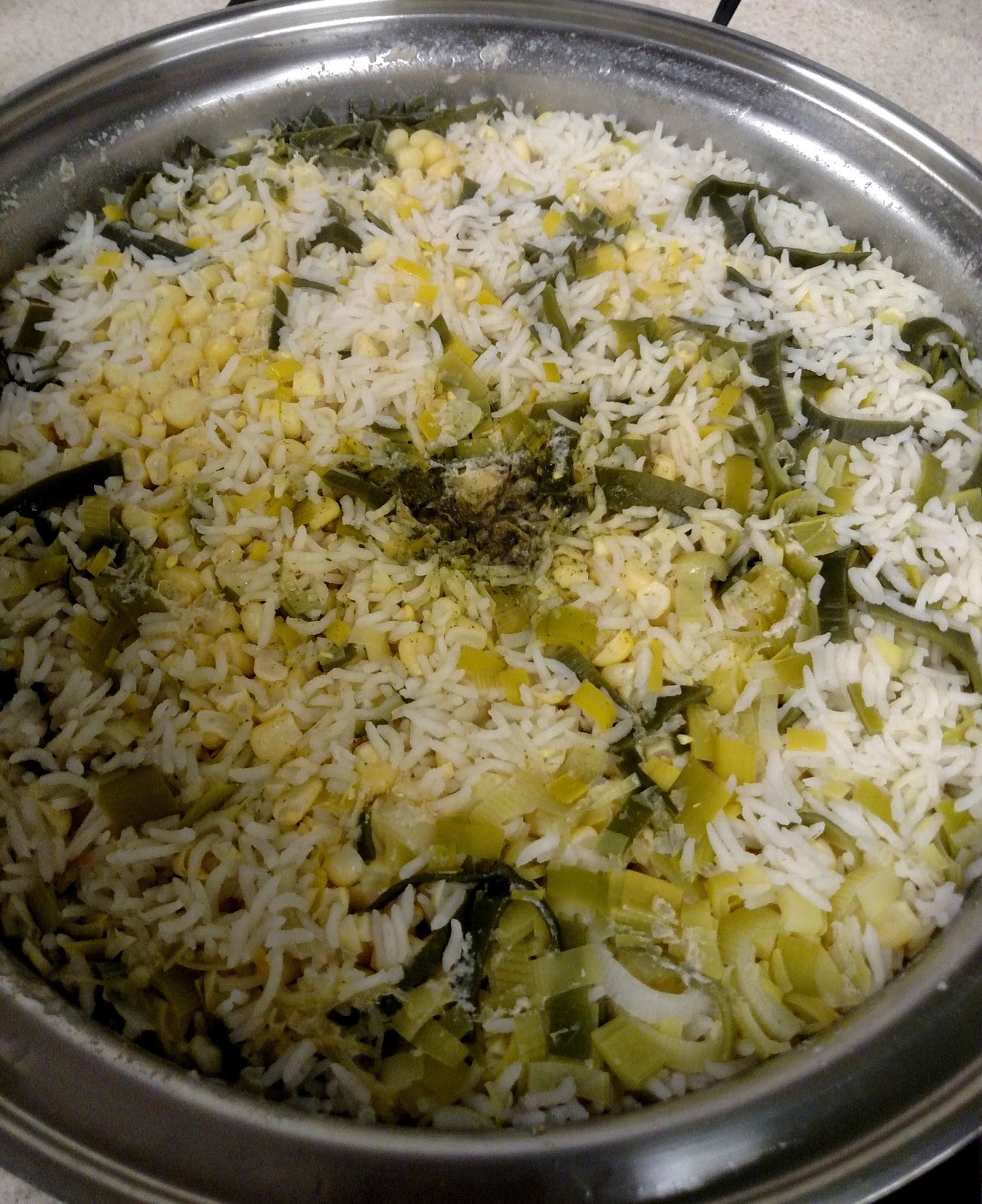 Basil Leek Fresh Corn Quick Risotto