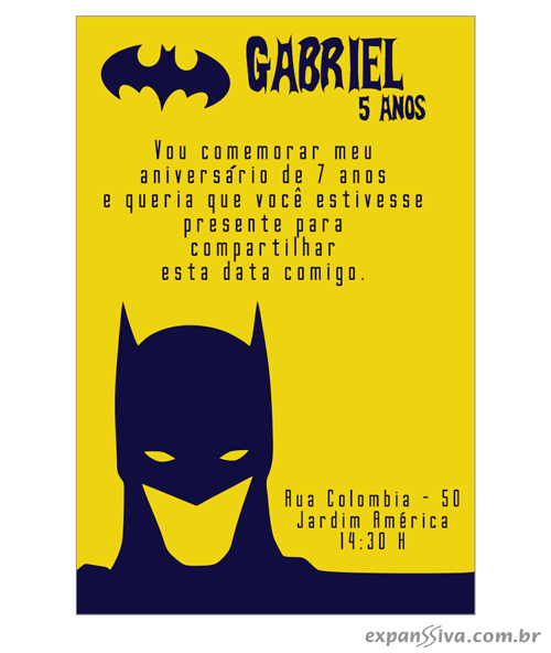 convite do batman infantil convite do batman infantil