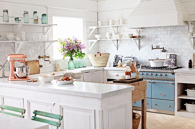 Breathtaking light filled French farmhouse kitchen of Maria of Dreamy Whites - found on Hello Lovely Studio