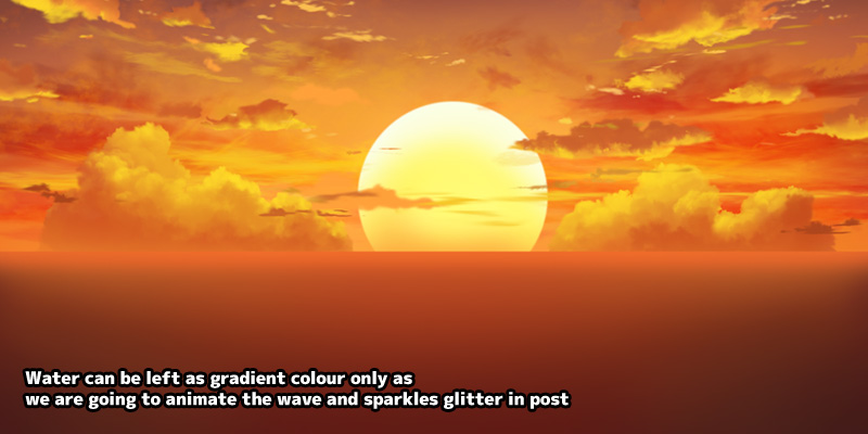 anime sunset seaside tutorial