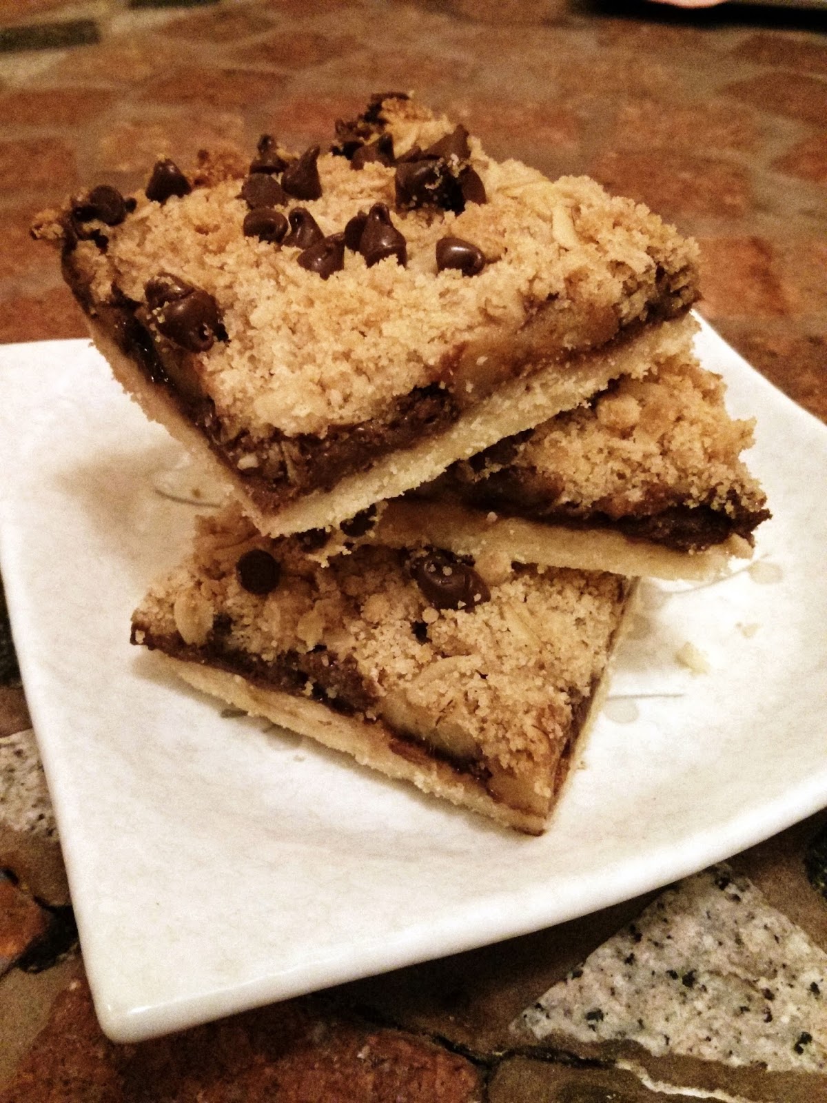 Warm Cup with Snow Fall Banana Nutella Cookie Bars