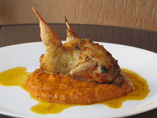 Prepelita in sos de bere cu piure de linte / Quail in beer sauce with mashed lentils