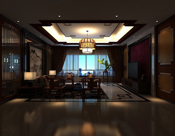 New Chinese living room MAX model free 3ds max model