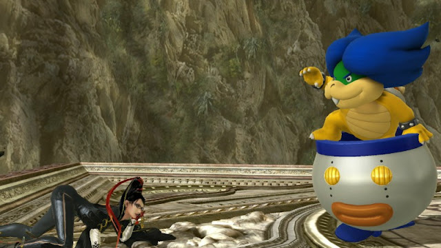 Bayonetta soliciting Ludwig Bayonetta Ludwig Von Koopa Super Smash Bros. For Wii U Umbra Clock Tower crouch
