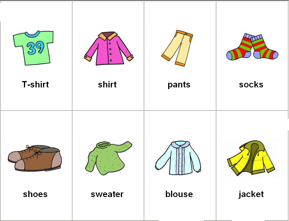 Английские слова обозначающие одежду