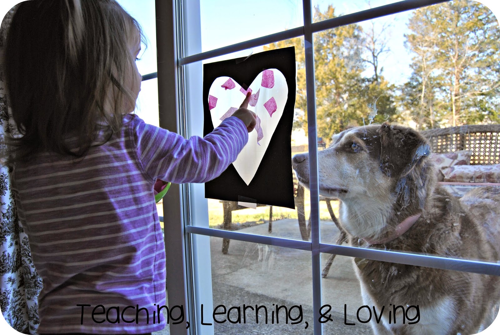 Teaching, Learning, & Loving Contact Paper Heart Craft