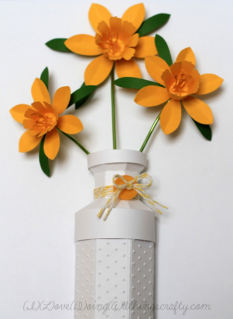 3D Easter Daffodil Vase Framed Paper Art | SVGCuts