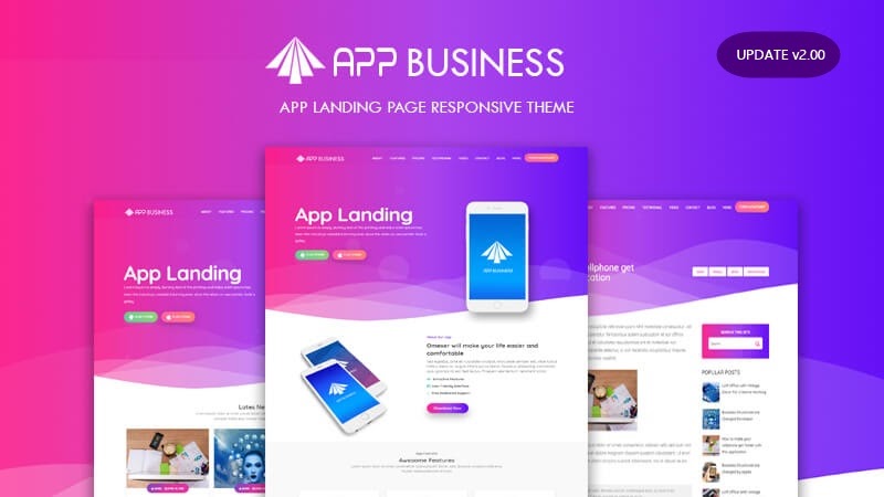Update: App Business Landing Page v2.00 Responsive Blogger Template ...