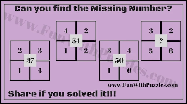 In this Math Brain Teaser, your challenge is to find the missing number which replaces the question mark